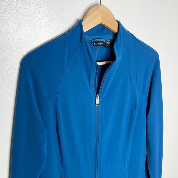 Athleta Salutation Full Zip Jacket Womens Medium Blue Athleisure Workout Pockets - Picture 4 of 12